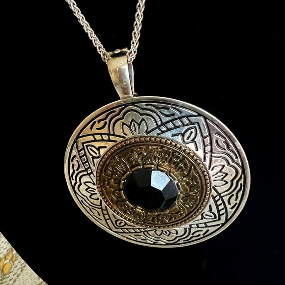 Premier Designs Jewelry Two-Tone Enhancer w/925 Sterling Silver Chain/Necklace - Picture 10 of 10